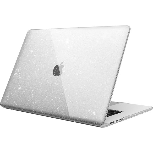 Tianle Étui Compatible avec MacBook Air 15 Pouces A3114 A2941 (Version 2023 2024) - Étui Rigide de Protection à Clipser Compatible avec MacBook Air 15,3 Pouces M2 M3 Chip, Transparent Scintillant
