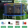 thumbnail image 6 of LHX Trampoline with Basketball Hoop 14FT 1400LBS Outdoor Trampolines for Kids Adults Backyard Heavy Duty Round Trampoline with Safety Enclosure Net, Lights, Sprinklers, Socks, No Gap Design, 6 of 9