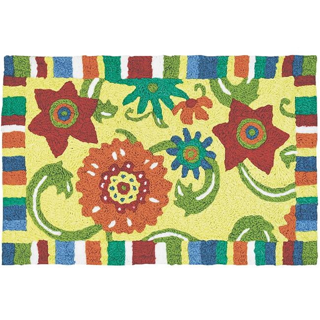 Jellybean JIOGL001B 21 x 33 in. Fun Flowers Indoor & Outdoor Area Rug