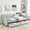 Beige, variant on Oufan Full Size Mid Century Daybed w/ 2 Drawers, Linen Tufted Sofa Bed Frame w/ Copper Nail, Button on Back & Wood Strong Supports for Guest Room