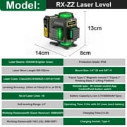 Gisam Laser Level with Tripod , 4x360° Self-Leveling Green Cross Line 4D Laser Tool with Remote Control, Magnetic Bracket & 2* 4800mAh Battery
