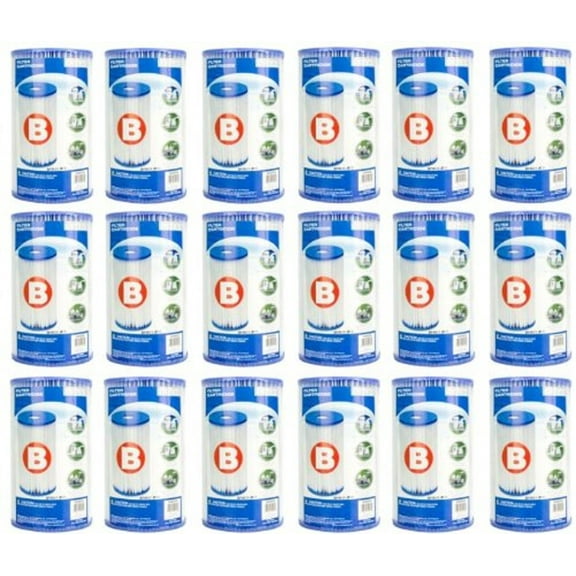 Replacement Intex Type B Filter Cartridge for Above Ground Pools 18-Pack