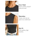 thumbnail image 3 of DEMOTIME Women's Tank Tops Crew Neck Casual Summer Sleeveless Basic Shirts Black Medium, 3 of 8