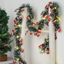 Neoyler Christmas Garland String Lights LED Snowman Tinsel Wreath Decoration Sparkling Hanging Christmas Lights for Indoor Outdoor Mantel Door Window Table Decor Green 5.5x3.5x2.8in