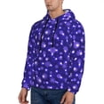 thumbnail image 3 of Lsque Beautiful Purple Snowflakes Pattern Casual Men's Hoodie,Hooded Sweatshirt with Kangaroo Pocket,Pullover Hoodie-Small, 3 of 7