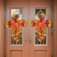 thumbnail image 5 of Easter Cross Wreath, 17.7in Easter Wreath with Cross Bow Easter Cross Lily Wreath, for Front Door Indoor Outdoor Religious Decor Easter Decorations(Orange, 17.7x13.8in), 5 of 8