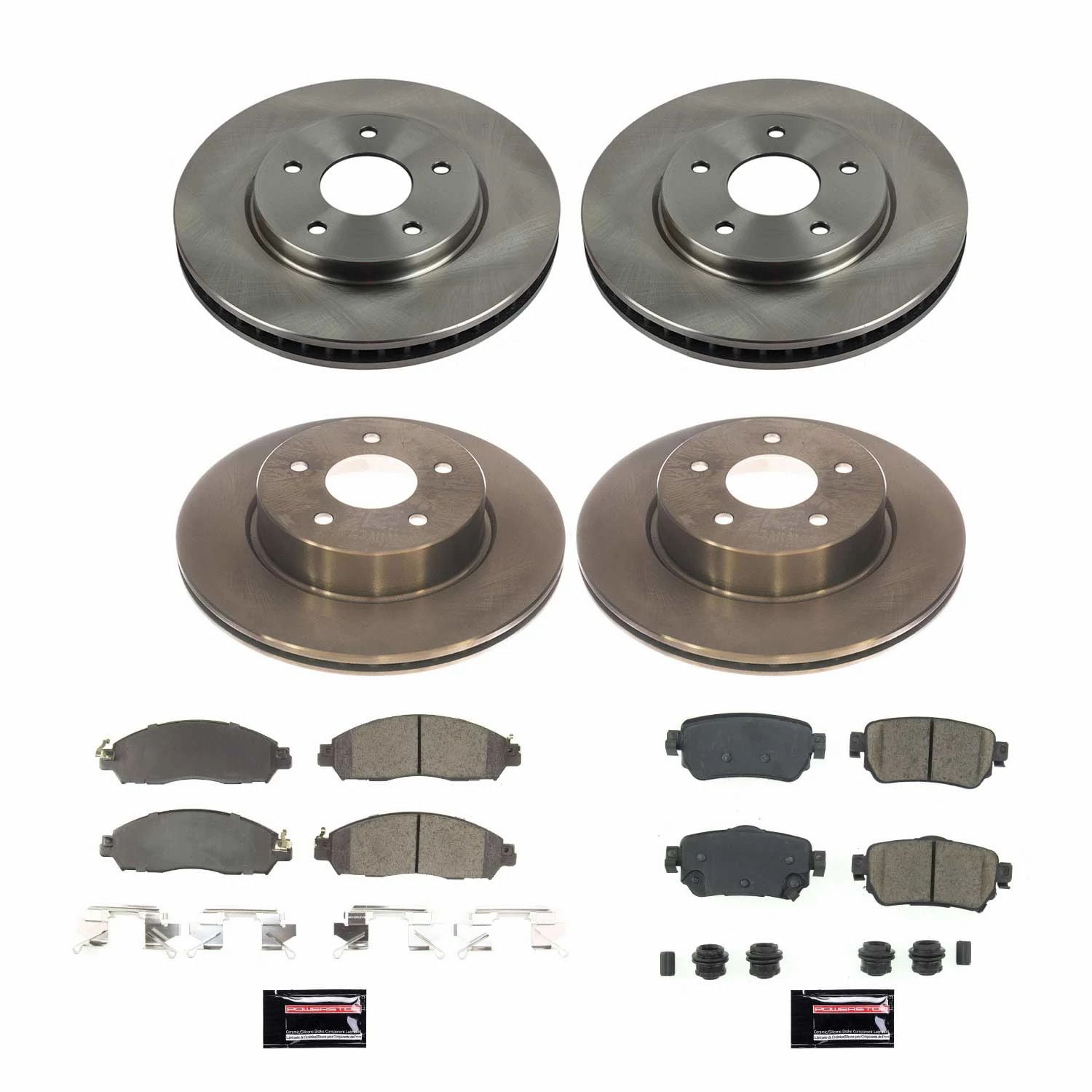PowerStop Front and Rear Stock Replacement Brake Pad and Rotor Kit Fits: NISSAN Select Models KOE8274
