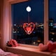 thumbnail image 1 of Cortinas LED de cordones – Plástico rojo, alimentado por pilas, 3M, ventosa y gancho, impermeable, decoración romántica para ventanas en bodas, fiestas, aniversarios, uso interior y exterior, 1 of 6