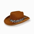 thumbnail image 4 of CAUYDY Kids Fall Fedora Cowboy Hat Youth Western Cowgirl Hat for Girls Baby Wide Brim Sun Hat Summer Beach Outdoor Hats Gift for Children Sizes 3-15 Years,Brown, 4 of 8
