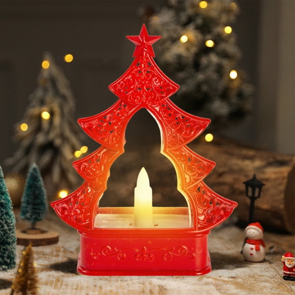 Lámpara de plástico para decoración navideña, árbol de Navidad de plástico, luces LED decorativas para fiestas, adornos de escritorio, luces decorativas, decoraciones de Halloween, decoración de otoño