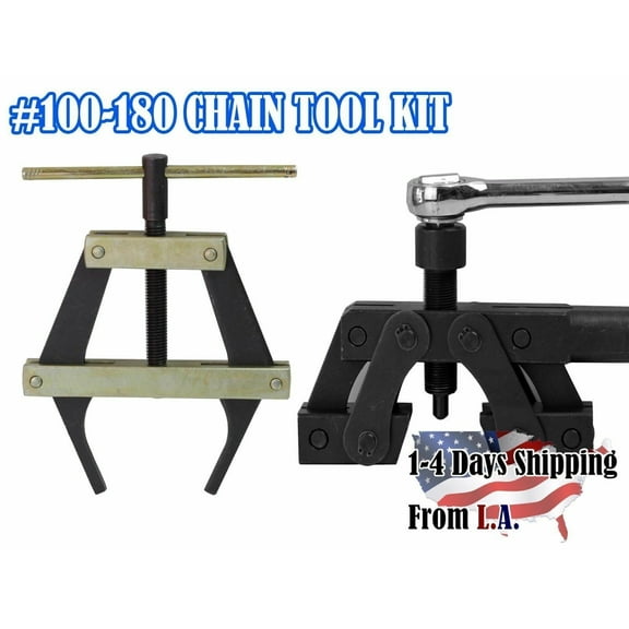 Jeremywell Professional Roller Chain Tools Kit with Holder, Puller, Breaker & Cutter for Industrial Chains #100-180
