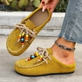 thumbnail image 5 of Xfvqtps Womens Moccasin Shoes Beaded Ethnic Style Flat Shoes Casual Comfortable Slip on Shoes with Soft Sole Yellow, 5 of 9