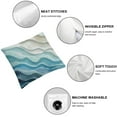thumbnail image 4 of JRXY Pillow Covers Set of 2 Teal Blue Modern Geometric Throw Pillow Covers Brown Abstract Ocean Wave Square Pillowcases Cushion Cover for Sofa Couch Bed  White, 4 of 6