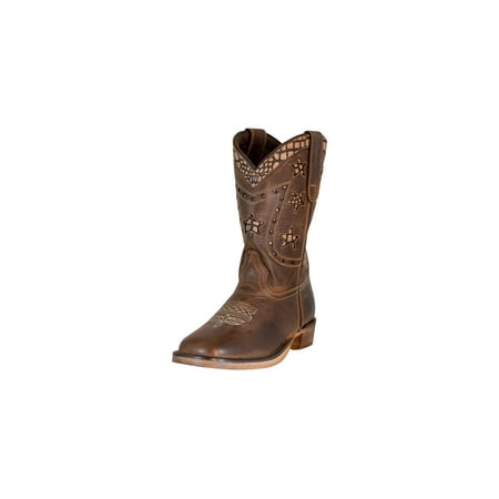 

TuffRider Children s Rocky Mountain Square Toe Western Boot- Brown- 10C