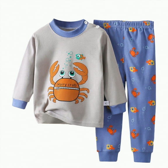 UAYOTSE Childrens Comfortable and Breathable Long Sleeved Home Clothes Cute Cartoon Pattern Pajama Set,Sizes 4-5 Years
