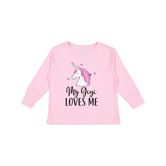 Inktastic My Gigi Loves Me Unicorn Girls Girls Long Sleeve Toddler T-Shirt