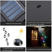 QiShi Color-Changing Solar Powered Lanterns Wind Chime Wind Moblie LED Light, Spiral Spinner Windchime Portable Outdoor Chime for Patio, Deck, Yard, Garden, Home