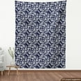 thumbnail image 3 of Ambesonne Navy Blue Fabric by the Yard Upholstery, Floral Botanic Design, 10 Yards, Dark Blue White, 3 of 4