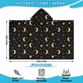 thumbnail image 2 of Black Moon Star Constellation Pattern Hooded Bath Towel，60"x35" for Ages 3 To 12 Kids, Quick Dry Lightweight Soft Microfiber Hood Beach Towel Cover Up for Kids, 2 of 7
