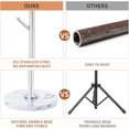 thumbnail image 3 of Coat Rack Stand with Natural Marble Base, Solid 201 Stainless Steel Coat Rack Freestanding, Modern Coat Racks, Heavy Duty Metal Standing Coat Tree Hanger for Jacket, Bag, Entryway, Office, 3 of 8