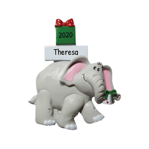 Personalized Animal Ornaments 2024 - Elephant Christmas Ornament, Zoo Safari Animal Xmas Ornament