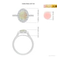 thumbnail image 5 of Angara Natural Opal Ring - Prong-Set Oval 1.1 ct Opal Halo Ring with Diamonds in Platinum for Women | October Birthstone Jewelry (Ring Size = 7), 5 of 9