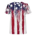 thumbnail image 5 of Gamivast Patriotic American Flag for Men T Shirt Vintage Vertical Painted Graphic Short Sleeve Crewneck Casual Fit Summer Independence Day Holiday Shirts Tops Tees, 5 of 5