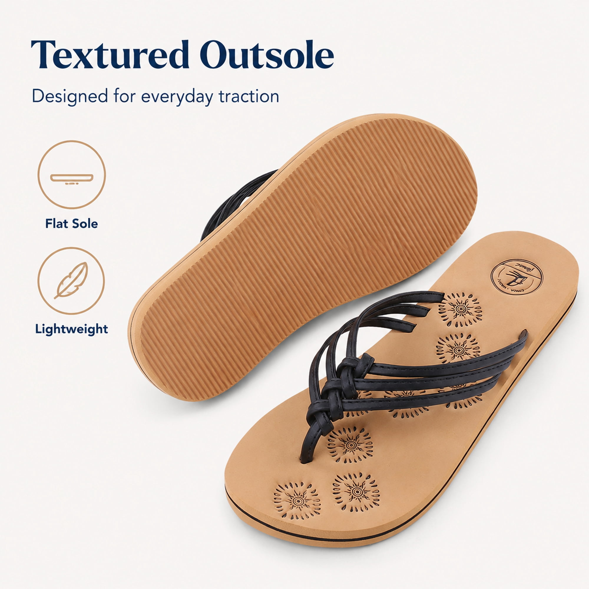 Women’s Braided Thong Sandals – Summer Flip-Flops with Non-Slip Rubber Sole – Casual Beach & Pool Slip-On