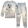 thumbnail image 2 of BZSMCE Unisex Pajama Set Snug-Fit Cotton Sleepwear Playful Seal Printed, 2 of 7