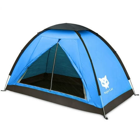 Night Cat Backpacking Tent for One 1 to 2 Persons Lightweight Waterproof Camping Hiking Tent for Adults Kids Scouts Easy Setup Single Layer 2.2x1.2m