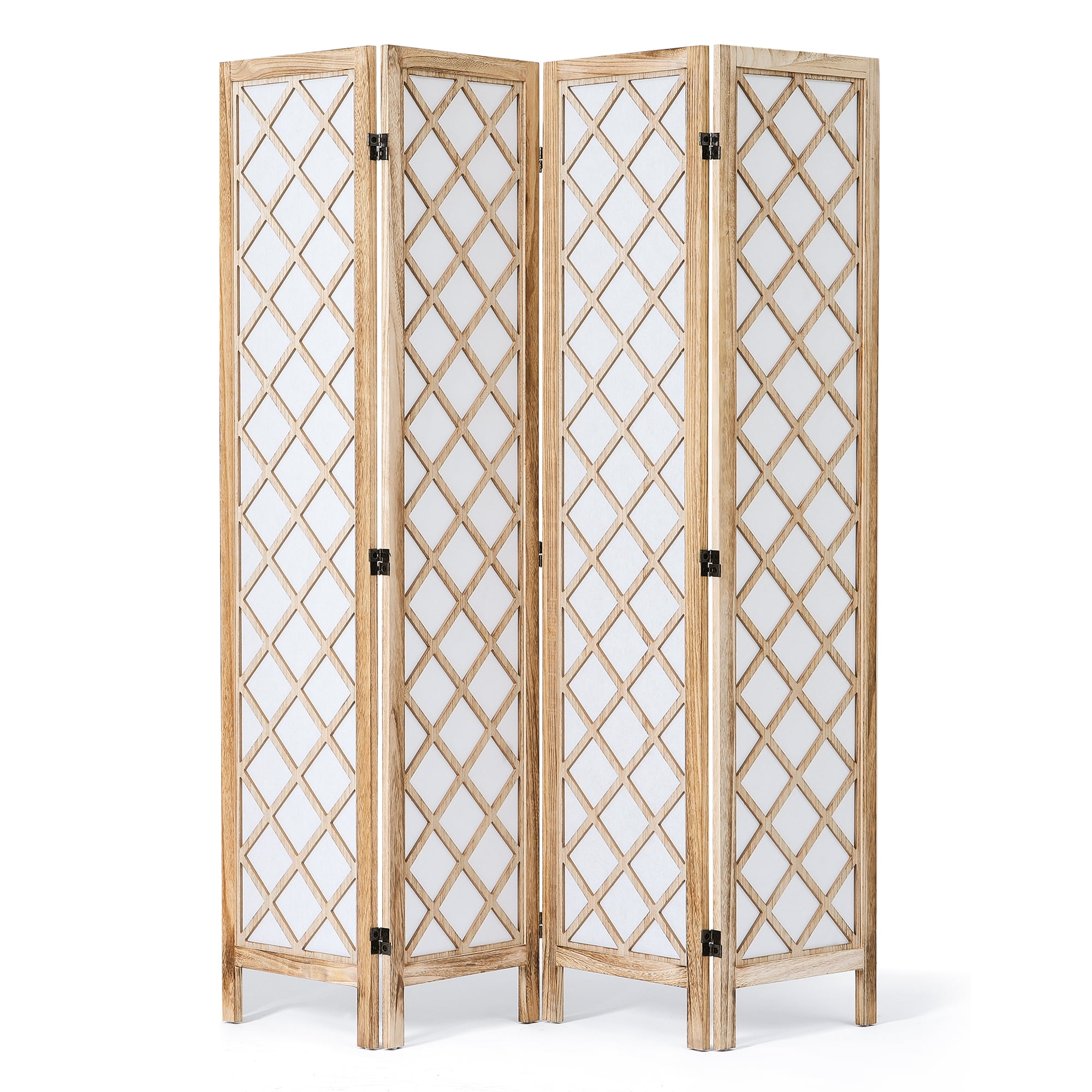 Jostyle 4/6 Panel Room Divider Privacy Screen - Foldable Partition Wood Frame