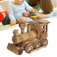 thumbnail image 3 of Tren de vapor de juguete, modelo de locomotora de madera, locomotora de vapor simulada, tren de madera, logra más, 3 of 9