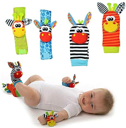 Baby Foot Detector and Wrist Rattle Baby and Baby Development Toy Socks and Baby Wrist Rattle,Toys for Baby Boys And Girls 0-6 Months