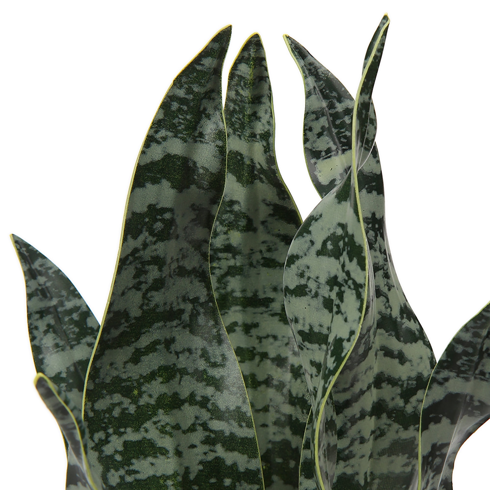 Artificial Snake Plant Potted Faux Sansevieria Trifasciata Plants 17" Tropical Outdoor Fake Plants in White Pots