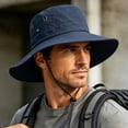 thumbnail image 6 of Sun Hat for Men,UPF50+ Wide Brim Boonie Hat Sun Hat Foldable Mesh Lined Fishing Hat for Sai Hiking Beach Garden Dark Blue, 6 of 6