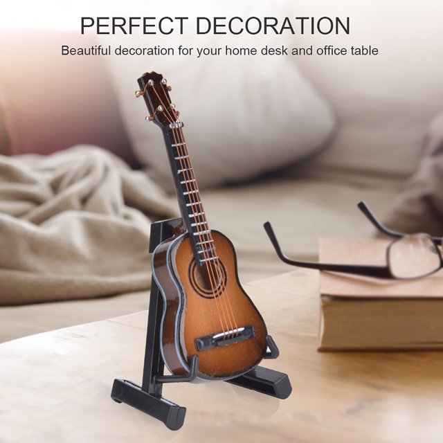 Guitarra En Miniatura, Mini Guitarra De Madera, Mini Bajo Con Procesamiento Pintado Para Decoración De Escritorio