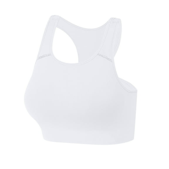 Cathalem Bras for Women Full Coverage Women's Sports Bra Strappy Bra Backless Padded Yoga Crop Top(White,XXL)