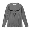 thumbnail image 4 of Women's Long Sleeve Shirts Vintage Graphic Print Crew Neck Pullover Tee Tops Relaxed Fit Casual Workout Basic Outfits Blouses, 4 of 5