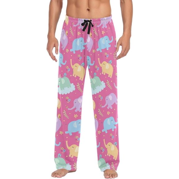 GZHJMY Elephant Pajama Pants for Men, Lounge Pants Lightweight Men Pajama Bottoms with Drawstring Pockets, Christmas New Year Birthday Gifts, Small