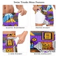 thumbnail image 5 of FORMRS Mens Swim Trunks Mesh Liner Quick Dry Casual Beach Board Shorts with Pockets, Sizes S-2XL, Purple Simple Triangles, 5 of 9