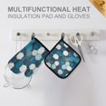 thumbnail image 4 of Yayeee Oven Mitts and Pot Holder Set of 2 Heat Resistant Kitchen Gloves Baking Hot Pad, Dark Blue Hexagon Patterns, 4 of 5