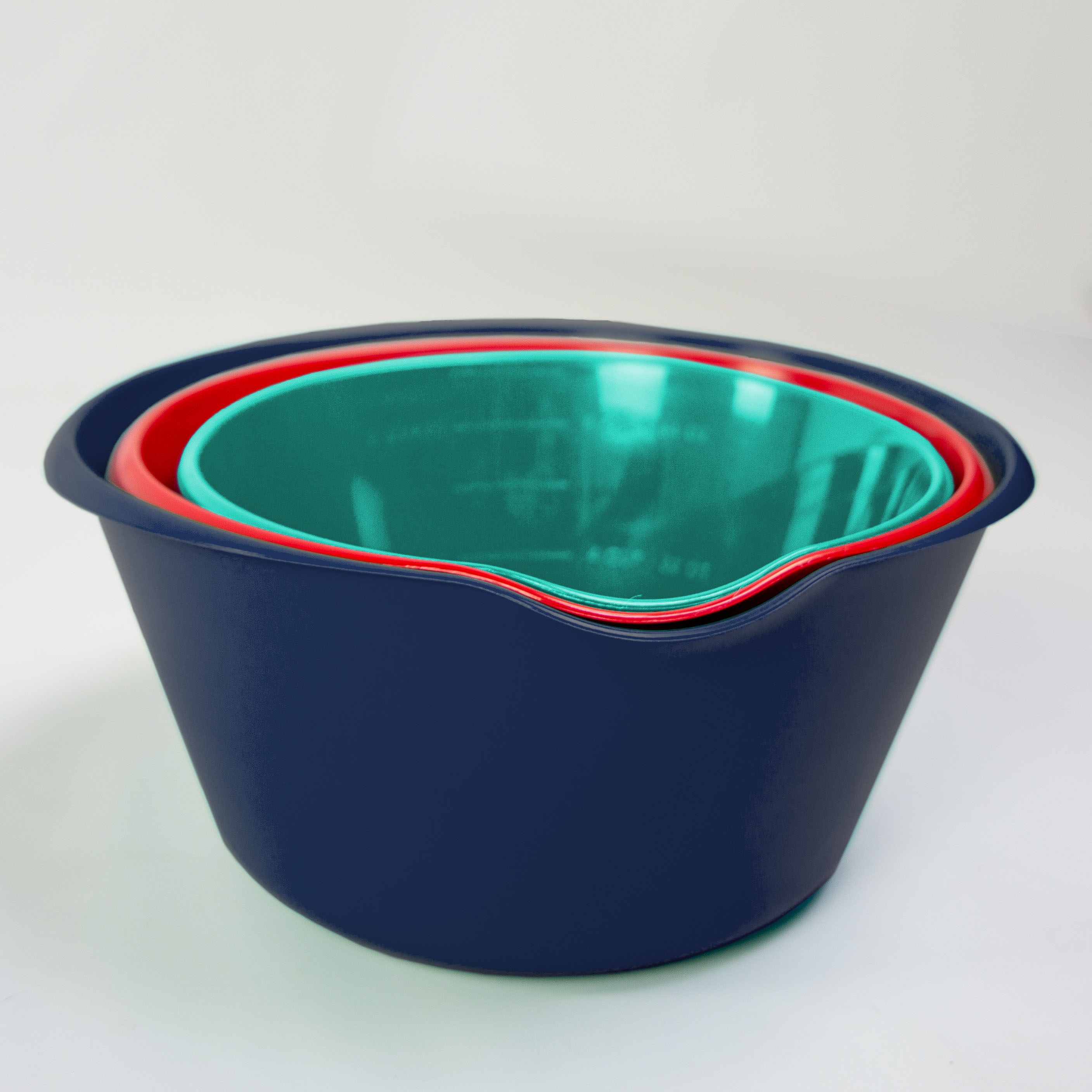 Mainstays 3-Piece Mixing Bowl Set, Assorted Colors, 2.5, 3.5 and 5-Quart, Polypropylene