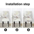 thumbnail image 2 of Striped Stretch Chair Covers for Dining Room Set of 6 Plantain Printed Stretchable Dining Chair Slipcover Washable Removable for Kitchen Office, 2 of 5