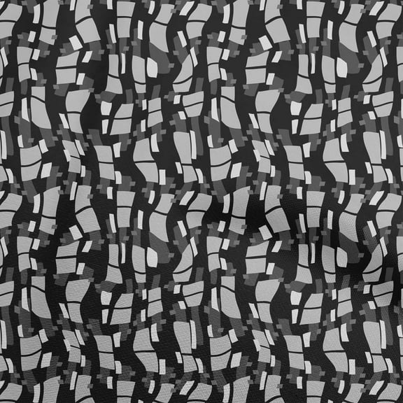 oneOone Polyester Lycra Gray Fabric Abstract Quilting Supplies Print Sewing Fabric By The Yard 56 Inch Wide