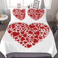 thumbnail image 1 of HAHDAXIA Red Heart Bedding Solid Comforter Set for All Seasons,3 Pieces(1 Comforter+2 Pillowcases),Soft Microfiber Bedding Set Twin(86"x70"), 1 of 7