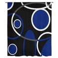 thumbnail image 2 of Black Blue Sheer Curtains 84 Inches Long, White Circle Geometric Abstract Texture Light Filering Curtains, Breathable Simi Curtain Privacy Drapes for Living Room Bedroom Lightweight Window Treatment, 2 of 9