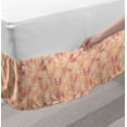thumbnail image 2 of Leaves Bed Skirt, Abstract Nature Inspired Composition with Doodle Style Foliage Dotted Design, Elastic Bedskirt Dust Ruffle Wrap Around for Bedding Decor, 4 Sizes, Peach Violet White, by Ambesonne, 2 of 2