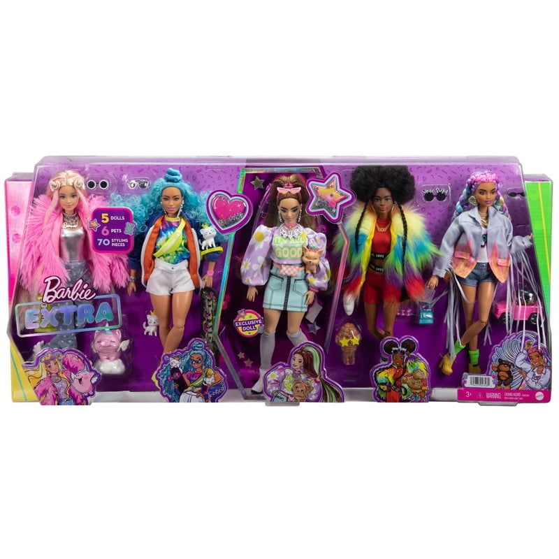 Muñecas Barbie Multipack Mattel Extra 5 piezas | Walmart en línea
