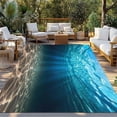 thumbnail image 2 of Light Blue Ocean Waves Outdoor Rug for Patio/Deck/Porch, Non-Slip Large Area Rug 4 x 6 Ft, Summer Beach Coastal Abstract Indoor Outdoor Rugs Washable Area Rugs, Reversible Camping Rug Carpet Runner, 2 of 8
