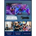thumbnail image 2 of Wireless Switch Pro Controller for Nintendo Switch/OLED/Lite/Switch 2, 1200mAh Rechargeable Switch Controllers with 10 Colors LED & Cool Galaxy Nebul, 2 of 8
